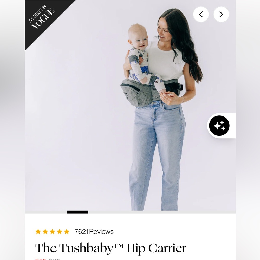 Tushbaby Gray Hip Carrier New In Box